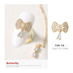 HNUIX 3D crystal butterfly charms add depth to manicures