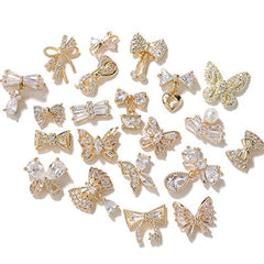 HNUIX bow-knot rhinestones provide chic accents for refined nail art