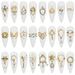 HNUIX nail art with gold copper zircon stones and tools