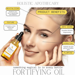 HOLISTIC APOTHECARY Glass bottle with label shows premium organic blend