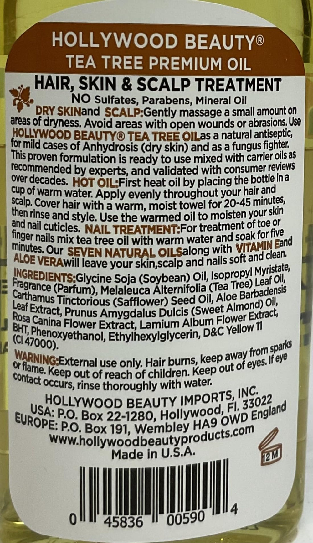 Hollywood Beauty Tea Tree Oil Pack of 4: convenient multi-bottle set for ongoing care
