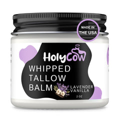 HolyCow beef tallow balm applied to hands and feet for winter dryness.