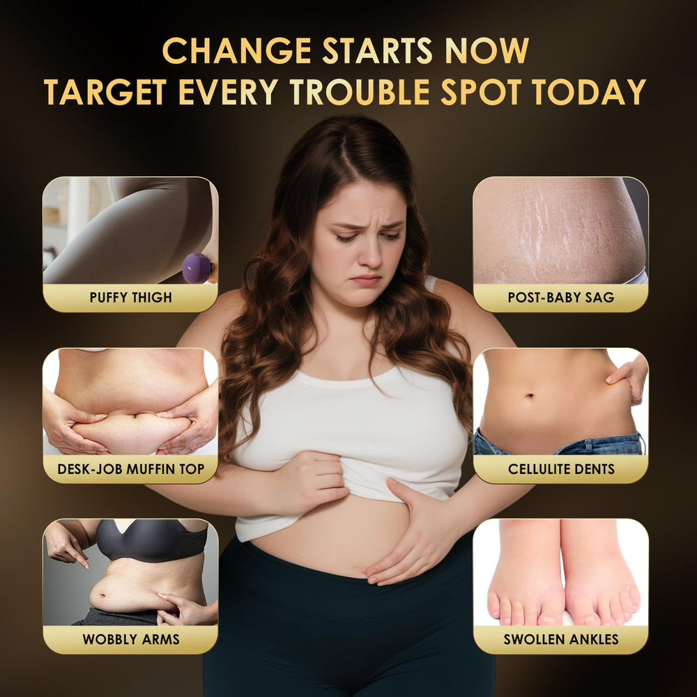 HOLYOM B Flat Belly Cream on thighs—targeted firming for a contoured look.