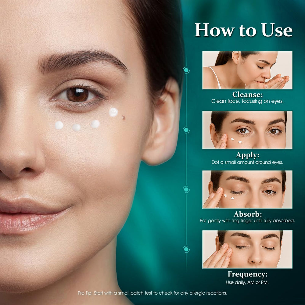 HOLYOM eye cream shows instant tightening for a refreshed look.