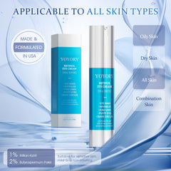 HOLYOM retinol under-eye cream packaging shows premium design for confidence