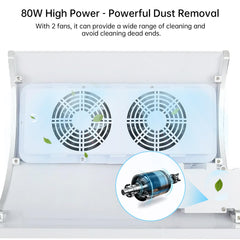 Hombasing Nail Dust Collector 80W side view illustrating compact, efficient workstation