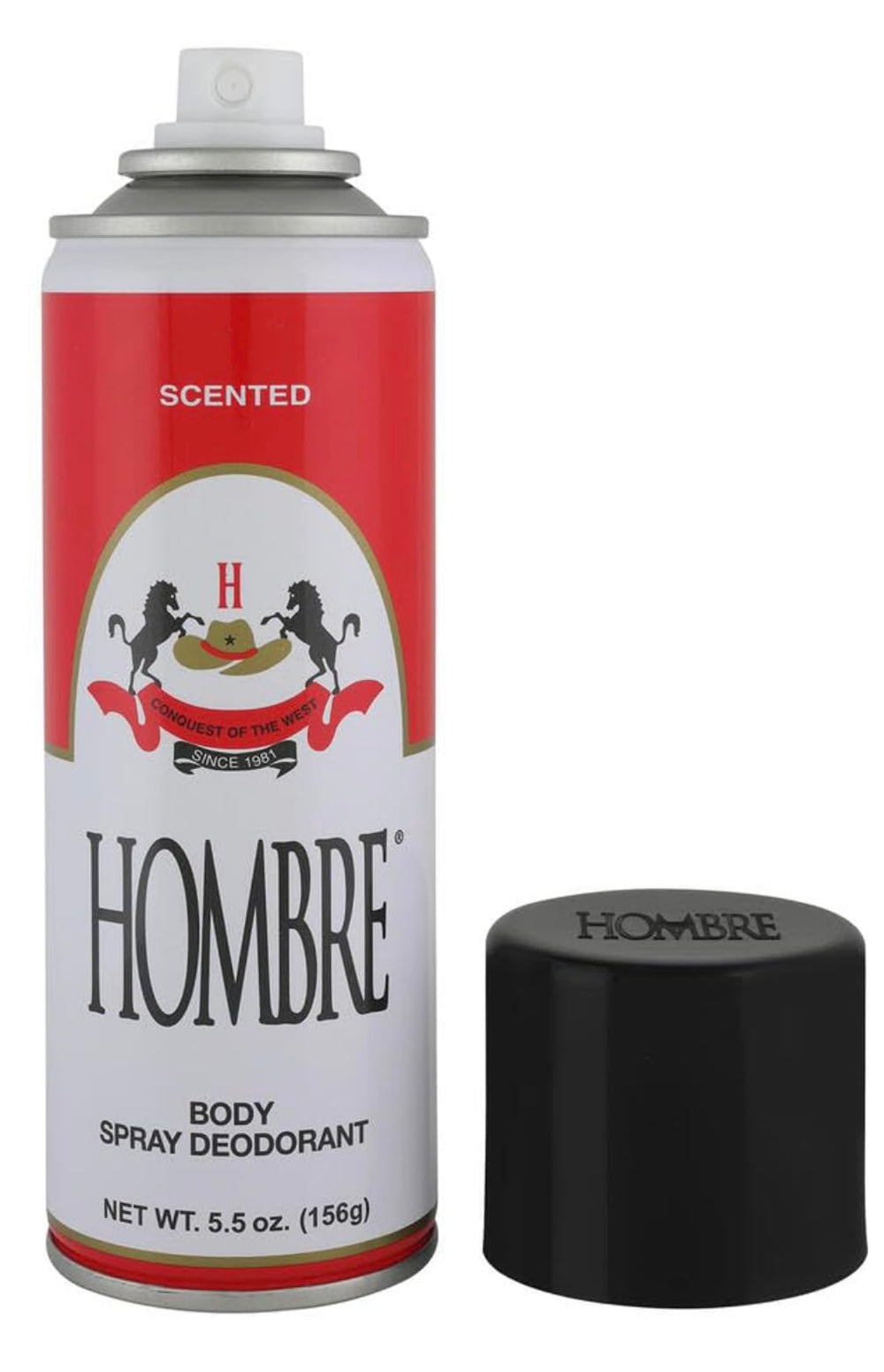 HOMBRE Red Deodorant 3-pack display image showcasing value and convenience.