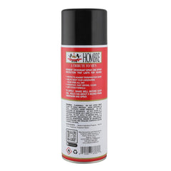 HOMBRE Red Deodorant Spray spray-dispense view showing quick-dry application