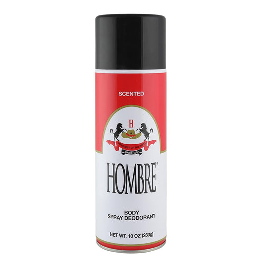 HOMBRE Red Deodorant Spray 10oz bottle for lasting freshness
