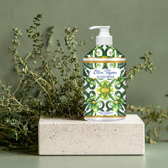 Home & Body Company Dolce Breeza French Lavender hand soap bottle with pump for calm aroma