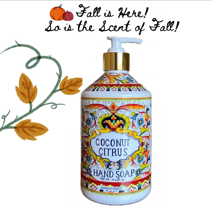 Home and Body Company White Jasmine hand soap bottle adds clean fragrance to powder room.