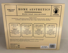 Home and Body Company hand wash English Pear label delivering refreshing fragrance and hydration.