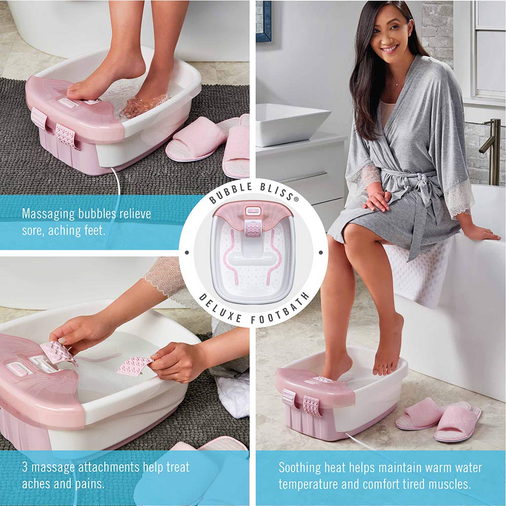 Homedics Bubble Bliss Deluxe-Foot Spa bubbles in action for soothing relief