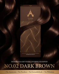 Hommkesa 3-in-1 dye shampoo colors and nourishes in one step.