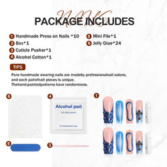 Homsera press-on nails include adhesive tabs for easy, quick application
