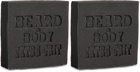 Honest Amish beard and body soap extra grit two-bar pack for exfoliating cleanse