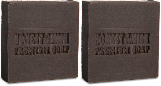 Honest Amish Patchouli and Bark soap bar pack 2 packaging showing natural handmade presentation