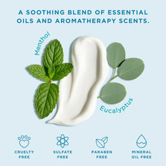 Honestly Margo Aromatherapy Lotion eucalyptus bottle highlights calming scent and fast absorption