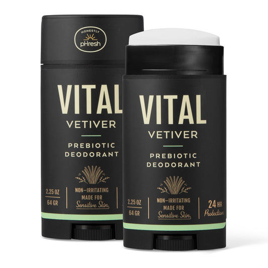 Honestly pHresh Vital Vetiver deodorant bottle with smooth glide and long-lasting odor protection.