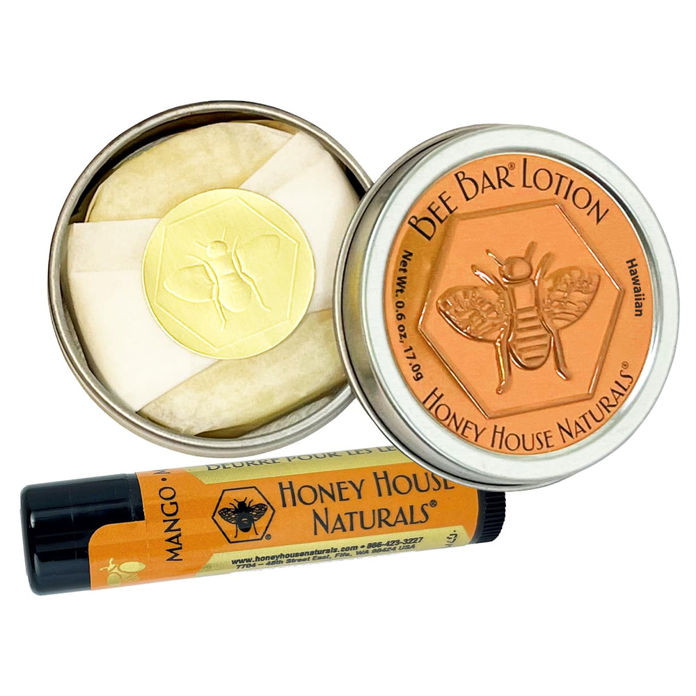 Honey House Naturals organza gift bag with sparkly packaging