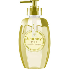 Honey Pixie Moist Silky Shampoo bottle showing hydration for dry, tangled hair