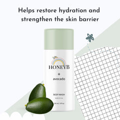 HoneyB ingredients aloe vera chamomile showcase soothing hydration for baby's bath time.