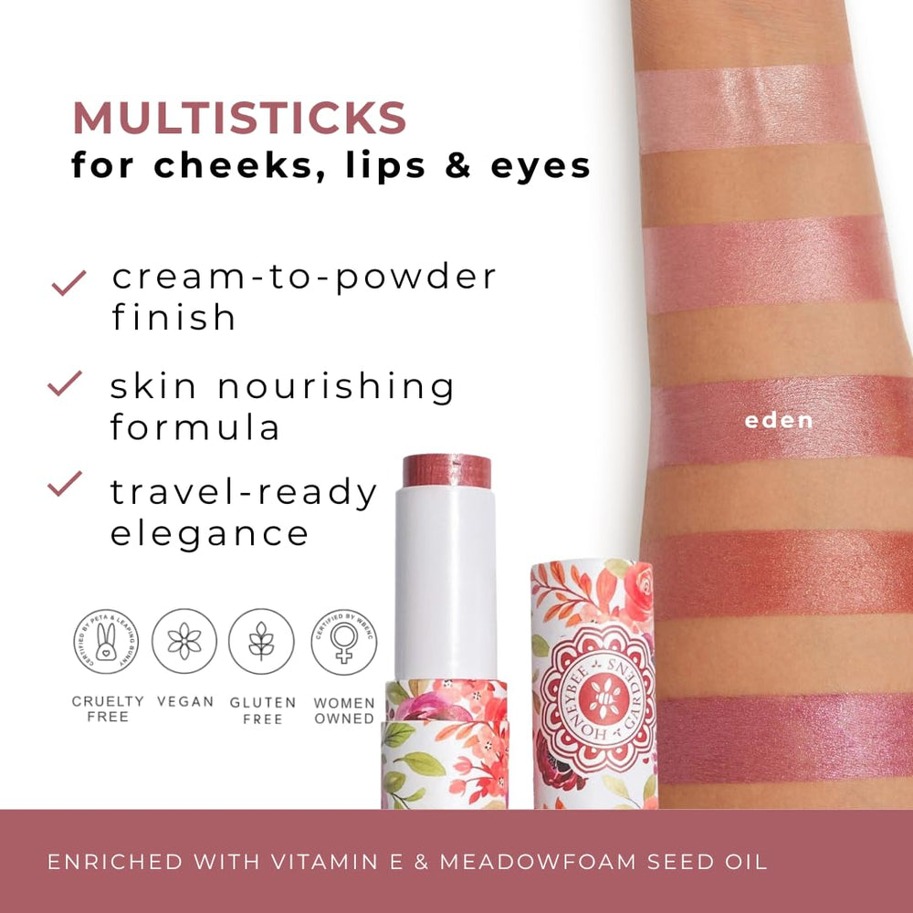Honeybee Gardens MultiStick Eden packaging showcases a portable on the go beauty solution