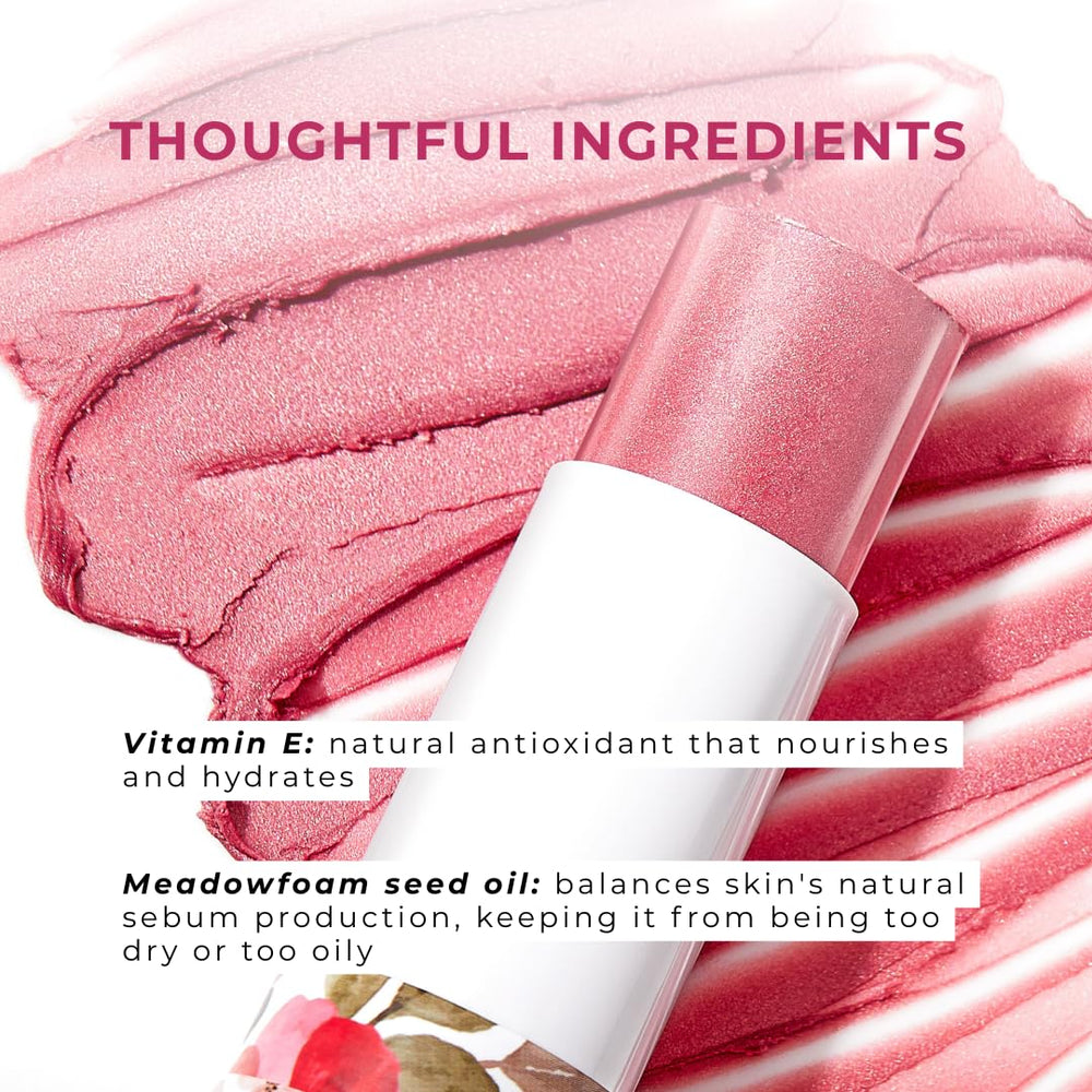 Vegan, cruelty-free Honeybee Gardens Peony provides soft pink radiance