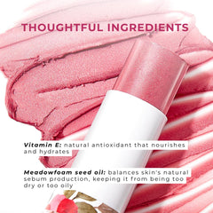 Vegan, cruelty-free Honeybee Gardens Peony provides soft pink radiance