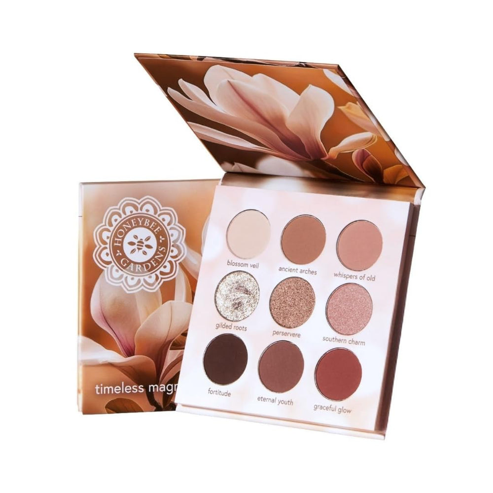 Honeybee Gardens Timeless Magnolia palette cover with magnolia artwork for elegant everyday looks