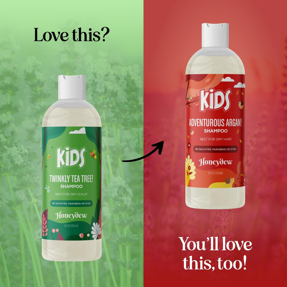 Honeydew Application on child hair demonstrates easy cleansing.