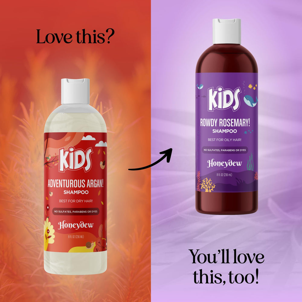 HONEYDEW build-up removal shampoo supports clean, healthy-looking hair for kids.
