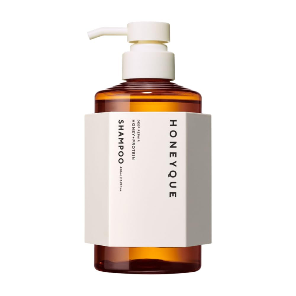 HONEYQUE Deep Repair Moist Shampoo bottle for daily hydration and frizz control.