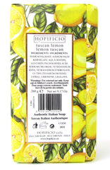 Hopificio Lemon soap texture closeup; finely milled for gentle cleansing