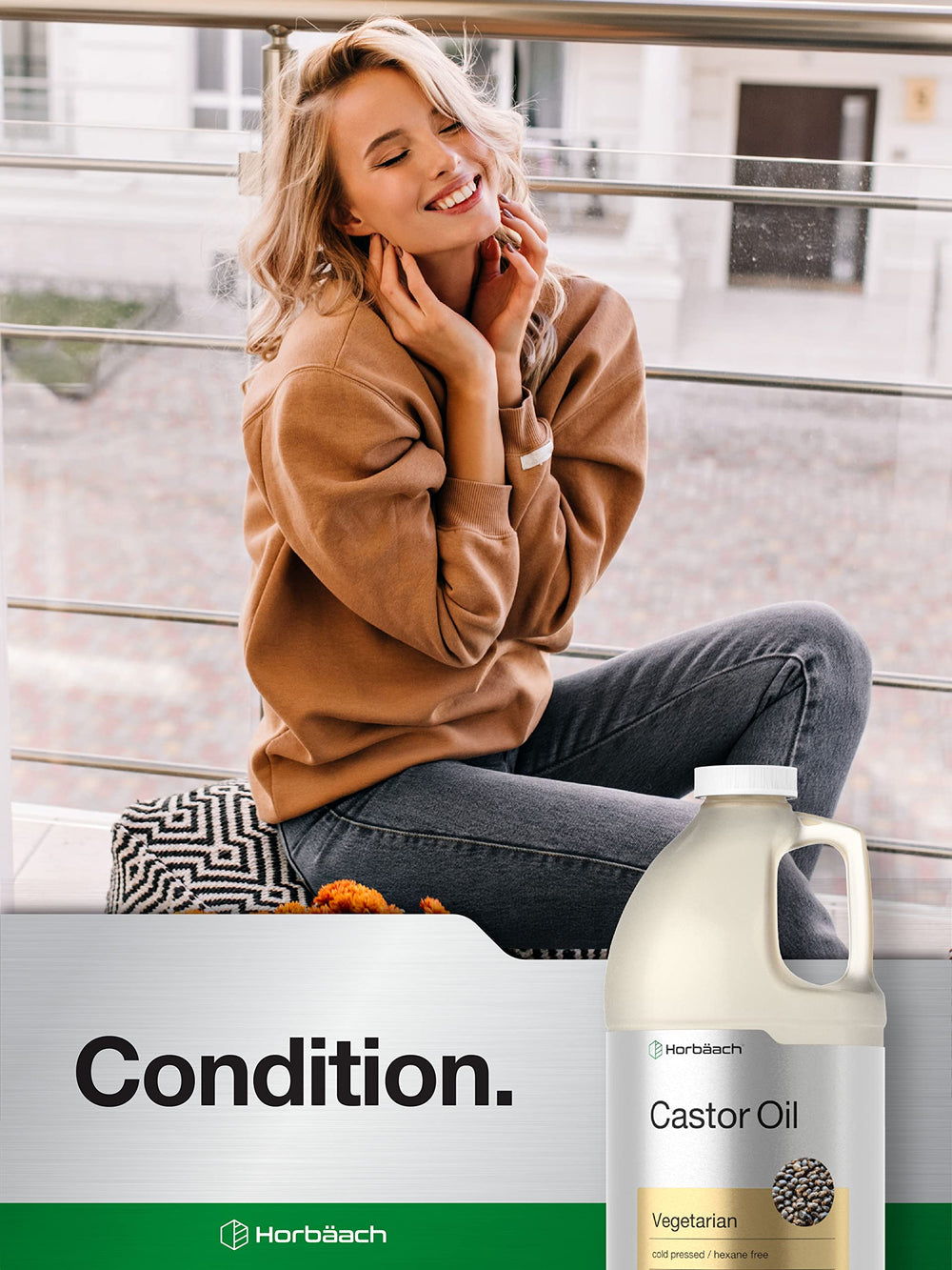 Horbaach 64oz bottle ideal for bulk hair and lash routines.