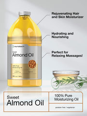 Horbaach Sweet Almond Oil for hair use and shine enhancement.