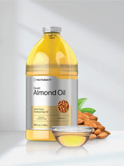 Horbaach 64-oz bulk almond oil for easy measurement and use.