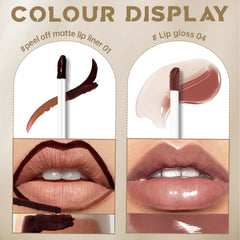 Hosaily packaging and bottle display a premium, travel-friendly lip set.