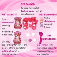 Hot Focus Kids Spa Brushes Set with makeup sponge and soft sponge.