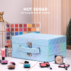 Hot Sugar face primer and seven brushes support smooth makeup application.