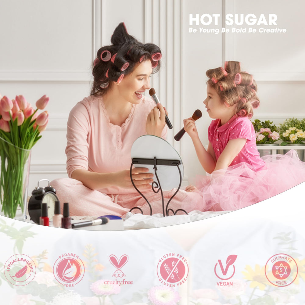 Hot Sugar hypoallergenic, fragrance-free cosmetics for gentle application.