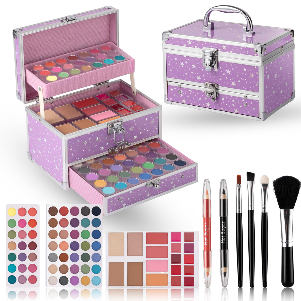 Hot Sugar teens makeup kit train case organized for on-the-go styling