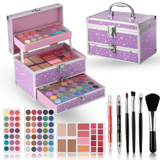 Hot Sugar teens makeup kit train case organized for on-the-go styling