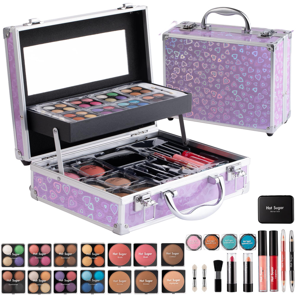 Hot Sugar ultimate makeup kit open for easy all-in-one styling on the go.