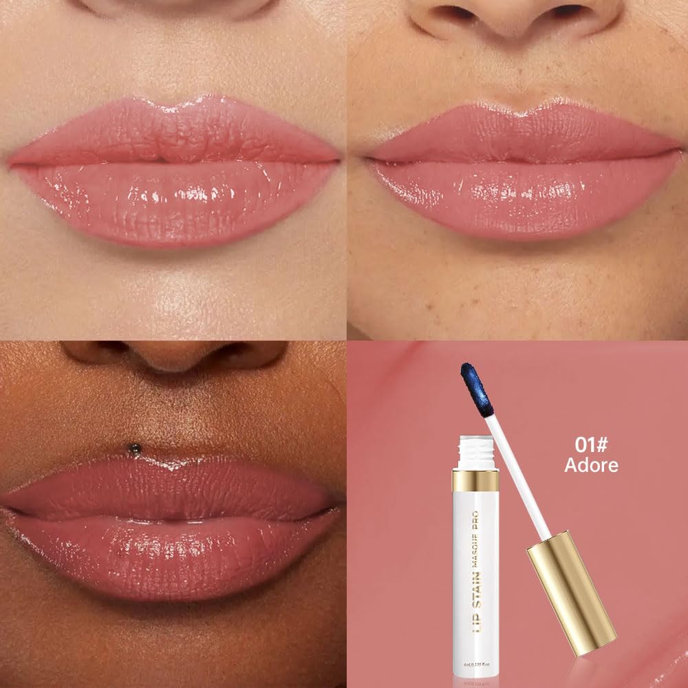 Houksouml Lip Stain Easy Peel Off Application reveals rich color.