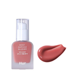 House of Hur Moist Ampoule Blusher Rose Brown swatch on skin for natural glow