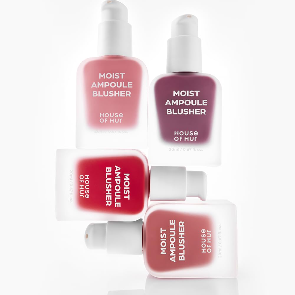 House of Hur Moist Ampoule Blusher swatches reveal dewy, blendable color