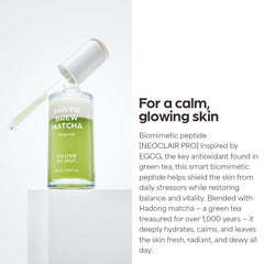 House of Hur Phyto Brew Matcha Ampoule serum drop highlighting soothing application.