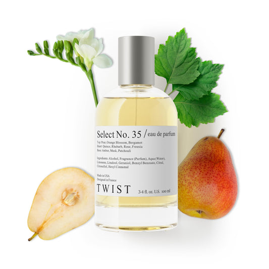 House of Twist Twist Select No. 35 bottle front; pear-inspired, long-lasting aroma.