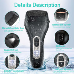 Hoxida IPX7 waterproof foot file for wet or dry use